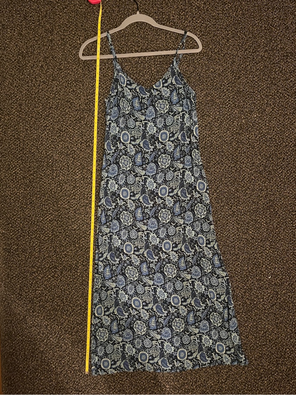 Blue and black paisley midi sundress